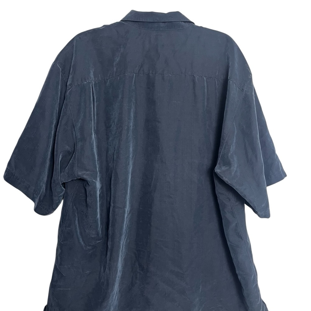 Haggar Men’s Short Sleeve Button-Up Shirt 2XL Navy - Picture 5 of 5